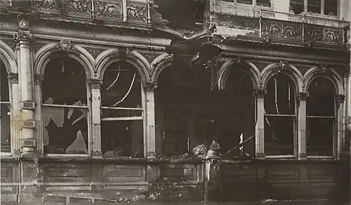 Damage to The Grand Hotel in Scarborough.