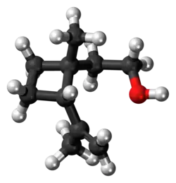 Ball-and-stick model of the grandisol molecule