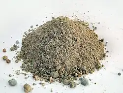 Sample of granulated slag.