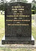 Fisher's gravestone