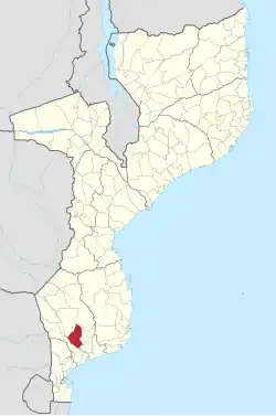 Guijá District on the map of Mozambique