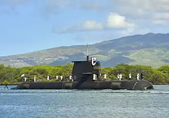 HMAS Sheean (SSG 77) at Pearl Harbor in July 2014
