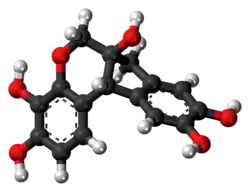 Ball-and-stick model of the haematoxylin molecule