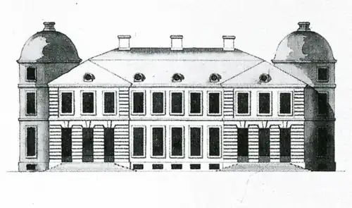 The first design for a palace, inspired by Swedish renaissance and baroque castles