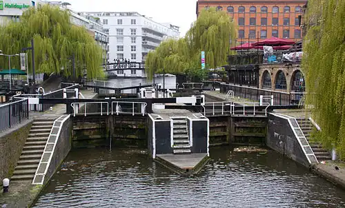 Image 4Camden Lock or Hampstead Road Lock in Camden Town, north London is the only twin lock on the Regents Canal.