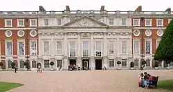 View of grand 17th-century building.