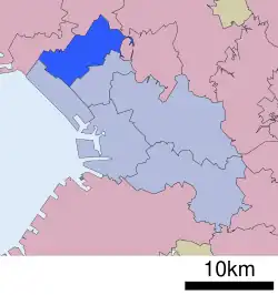Location of Hanamigawa Ward in Chiba