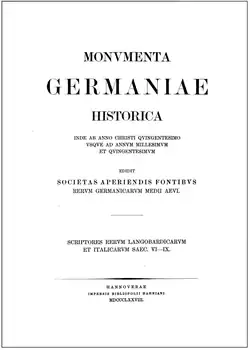 The first page of a volume