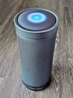 The Harman Kardon INVOKE smart speaker in graphite