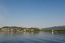 View of the neighborhood (left) and church (right)