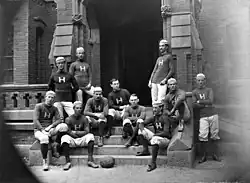 1878 Harvard Rugby Football team (which played using ellipsoidal rugby-style ball and applying rugby union rules)