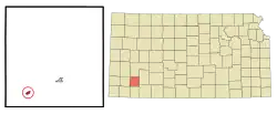 Location within Haskell County and Kansas