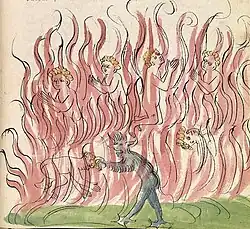 Purgatory, 1419 drawing by unknown artist from Strasbourg