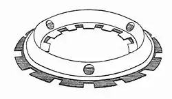 A pair of close-fitting plates, each formed with a conical ring and with teeth alternating between inside and outside on alternate plates