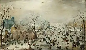 The mute Hendrick Avercamp painted almost exclusively winter scenes of crowds seen from some distance.