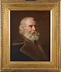 Portrait of Longfellow by his son Ernest, now displayed on an easel in Longfellow's study