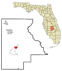 Location in Highlands County and the state of Florida