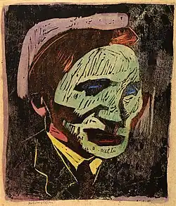 Holcha Krake by William H. Johnson, hand colored woodcut on paper, c.1930–1935