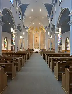 View up the nave toward the altar