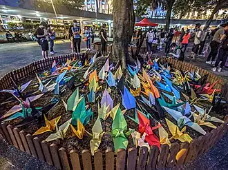 Origami by the protesters