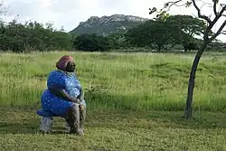 Big mama sitting in the sculpture garden