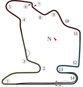 Layout of the Hungaroring circuit