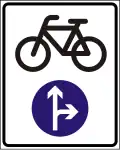 D-037 Bicycles may proceed straight or turn right