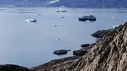 MS Fram of Hurtigruten cannot be serviced directly by Uummannaq port due to the shallowness of the port inlet[3][failed verification]