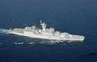 INS Ganga (F22) during sea operations.