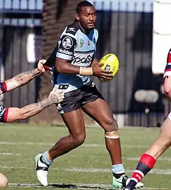 Rugby player during a match