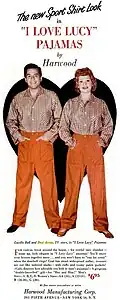 1953 American advert for his and hers day pajamas, I Love Lucy-style