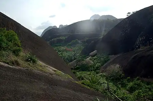 The granite outcrops at Idanre, the tallest geographical feature in the western half of Nigeria