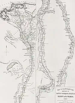 212. [Map] Illustrating the Sketches of David Roberts Esq., in Egypt and Nubia, 1849.