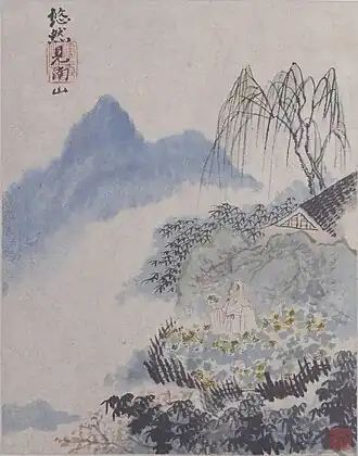 Illustrations in the Spirit of Tao Yuanming's Poems 02, Shitao (Zhu Ruoli, Buddhist name Yuanji, 1642-ca. 1707), Qing dynasty (1644-1911). Undated, album, ink and color on paper, 27 × 21.3&nbsp;cm
