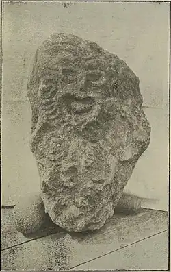 Carving of Rongo, the Māori deity (atua) of kūmara, from Taranaki, North Island, New Zealand