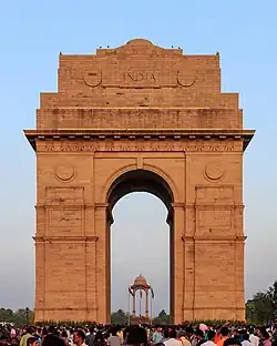 India Gate is a memorial to 70,000 soldiers of the British Indian Army who died in the period 1914–21 in the First World War