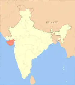 Location of Saurashtra in India