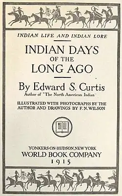 cover page of Indian Days of the Long Ago published in 1915