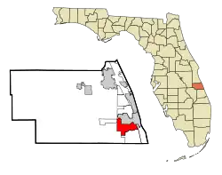 Location in Indian River County and the state of Florida