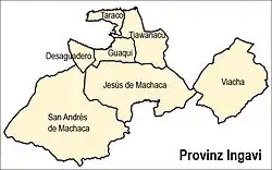 Map of municipalities of Ingavi