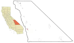 Location in Inyo County and the state of California