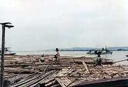 Bamboo rafts by the Irrawaddy