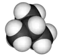 Spacefill model of isobutane