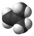Space-filling model of isobutylene