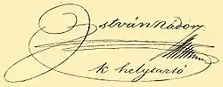 Archduke Stephen's signature