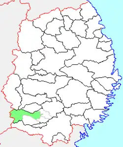 Location of Isawa in Iwate Prefecture