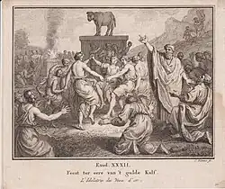 The Idolatry of the Golden Calf, dated around 1750, in collection of the Jewish Museum of Switzerland.