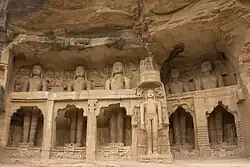 Rock cut Tirthankara statues at Gopachal Hill, Gwalior