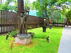 A sculpture in the garden