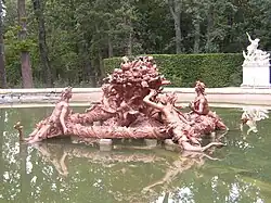 Fountain in the gardens of La Granja.